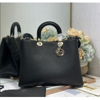 Luxury Cheap Dior Toujours Large Bag in Litchi Grained Calfskin 1188 Black 2025