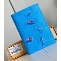 Promotional Louis Vuitton Monogram Canvas Passport Cover M14876 Pool Blue