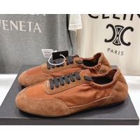 Good Quality Prada Collapse Re-Nylon and suede sneakers Brown 2025 1E959N