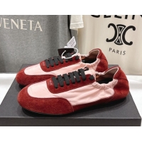 Sophisticated Prada Collapse Re-Nylon and suede sneakers Pink/Red 2025 1E959N