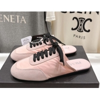 Stylish Prada Collapse Re-Nylon and suede mules Peach Pink 2025 1E989N
