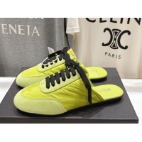 Shop Duplicate Prada Collapse Re-Nylon and suede mules Green 2025 1E989N