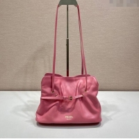 Well Crafted Prada Nappa leather shoulder bag with Buckle 1BG586 Pink 2025