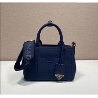 Super Quality Prada Jardiniere cotton canvas mini handbag 1BA038 Baltic Blue 2025