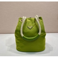 Top Design Prada Mariner Re-Nylon small bucket bag 1BE082 Ivy Green 2025