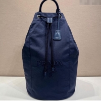 Grade Quality Prada Mens Canvas drawstring duffle bag 2VY011 Baltic Blue 2025