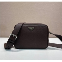 Shop Top Quality Prada Mens Leather shoulder bag Sienna 2VH189 Brown 2025