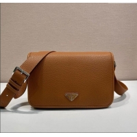 Most Popular Prada Mens Leather shoulder bag 2VD075 Cognac Brown 2025