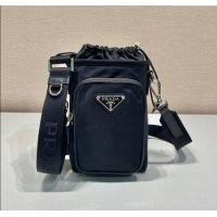 Famous Brand Prada Re-Nylon Smartphone Case 2ZH155 Black 2025