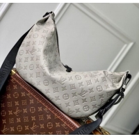 Top Grade Louis Vuitton Hobo Hamac Bag in Sand Grey Monogram Shadow Leather M24468 2025
