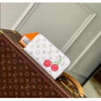 Top Grade Louis Vuitton LV x TM Zippy Wallet in Cherry Monogram Canvas M14240 White 2025