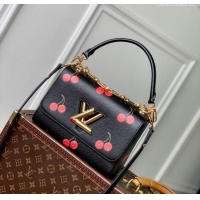 Best Grade Louis Vuitton LV x TM Twist MM Bag in Black Cherry Epi leather M14094 2025