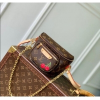 Top Design Louis Vuitton LV x TM Mini Bumbag in Brown Cherry Monogram Canvas M13449 Brown 2025