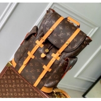 Top Grade Louis Vuitton Mens Christopher MM Backpack Bag in Monogram Canvas and Leather M14038 Apricot 2025