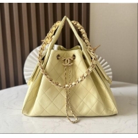 Promotional Chanel 25 Small Handbag in Grained Calfskin AS5293 Light Yellow Spring-Summer 2025