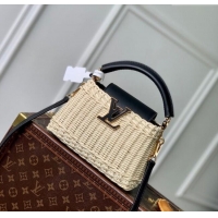 Unique Grade Louis Vuitton Capucines Mini Bag in Rattan and Leather M26003 Black 2025