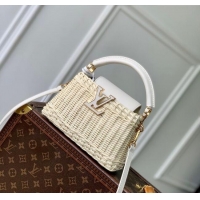 Reasonable Price Louis Vuitton Capucines Mini Bag in Rattan and Leather M26004 White 2025