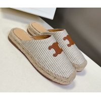 Shop Duplicate Celine Platform Les Espadrilles Mules in Oshkosh Canvas Grey 0709101