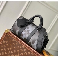 Well Crafted Louis Vuitton Mens Keepall Bandouliere 25 Bag in Damoflage Canvas M14919 Black 2025