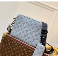 Buy Discount Louis Vuitton Mens Duo Messenger Bag in Monogram Shadow Leather Grey M46104 2025