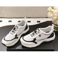 Low Price Chanel Calfskin and Mesh Sneakers White 2025 CH061006