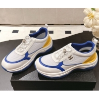 Purchase Chanel Calfskin and Mesh Sneakers Blue 2025 CH061006