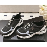 Good Quality Chanel Calfskin and Mesh Sneakers Black 2025 CH061006