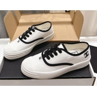 Top Grade Chanel Canvas Sneakers White 2025 CH061007
