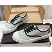 Fashion Chanel Canvas Sneakers Green 2025 CH061007