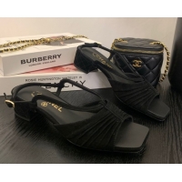 Cheap Price Chanel Suede Sandals 3cm with CC Black 2025 G46329