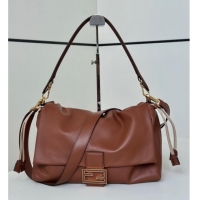 Good Taste Fendi Mamma Baguette Large Bag in Nappa Leather 8677L Brown 2025