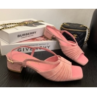 Charming Chanel Suede Sandals 3cm with CC Pink 2025 G46329