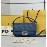 Promotional Fendi Baguette Medium Nappa Leather Bag 0135M Dark Blue 2025