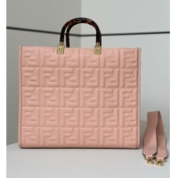 Well Crafted Fendi Sunshine Shopper Medium Bag in FF Leather 8597L Pink 2025