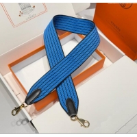 Luxury Discount Hermes Canvas Bag Strap 5x85cm H1037 Sky Blue/Gold 2025