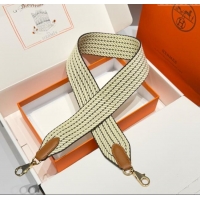 Best Grade Hermes Canvas Bag Strap 5x85cm H1037 Yellow/Gold 2025