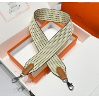 Reasonable Price Hermes Canvas Bag Strap 5x85cm H1037 Yellow/Silver 2025
