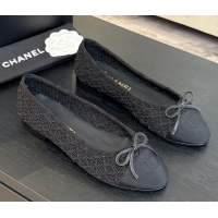 Purchase Chanel Embroidery & Grosgrain Ballet Flats Black 2025 CH061021