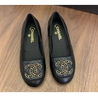 Chic Chanel Quilted Lambskin Loafers with Chain CC Foldover Black 2025 CH061023