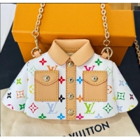 Famous Brand Louis Vuitton LV x TM Shirt Chain Mini bag 0722 White/Multicolor 2025