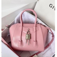 Luxury Cheap Givenchy Mini Antigona Lock Bag in Box Leather 5082 Light Pink 2023