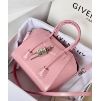 Luxury Cheap Givenchy Mini Antigona Lock Bag in Box Leather 5082 Light Pink 2023