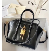 Spot Bulk Givenchy Mini Antigona Lock Bag in Box Leather 5082 Black/Gold 2023