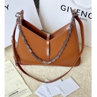 Top Design Givenchy Small Cut Out bag in shiny leather with chain 19119 Brown 2023
