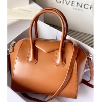 Well Crafted Givenchy Mini Antigona bag in Box leather 9981 Brown 2023