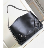 Trendy Design Givenchy Medium Voyou Shoulder Bag in Corset Style Leather 2501 Black 2024