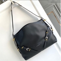 Well Crafted Givenchy Medium Voyou Shoulder Bag in Tumbled Buffalo Leather 2502 Black 2024