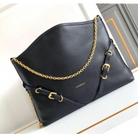 Market Sells Givenchy Medium Voyou Chain Bag in Tumbled Calfskin Leather 2503 Black/Gold 2024