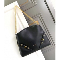 Market Sells Givenchy Medium Voyou Chain Bag in Tumbled Calfskin Leather 2503 Black/Gold 2024