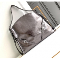 Discount Givenchy Medium Voyou Shoulder Bag in Laminated Leather 2503 Silver Grey 2024